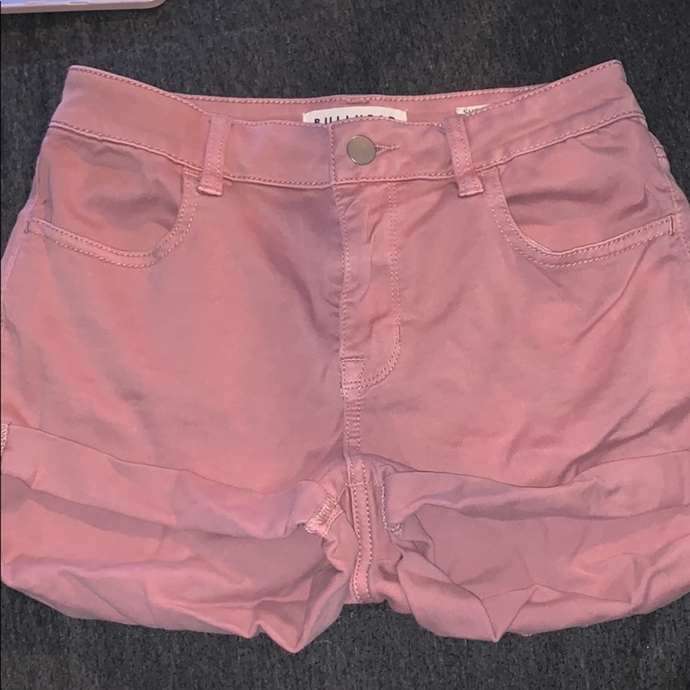 Blush pink jean shorts